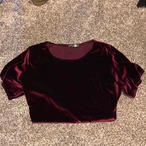 Burgundy velvet top